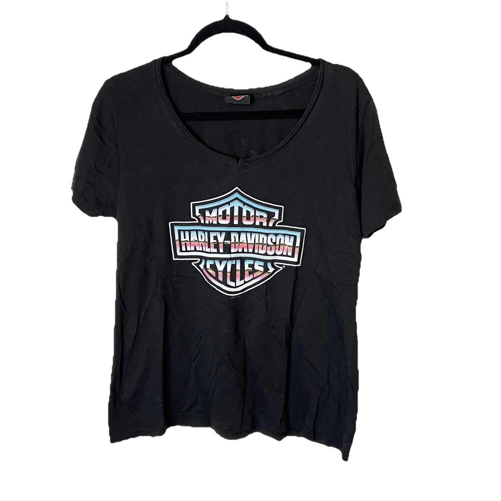 Harley-Davidson Shirt Womens XL Outer Banks North Carolina Motorcycle Graphic